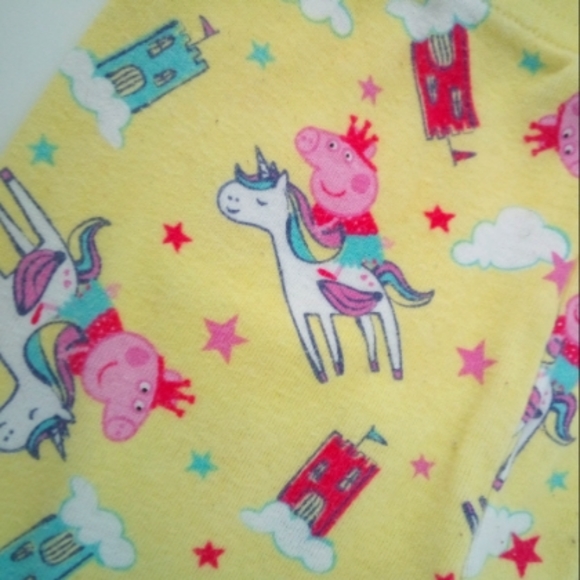 Peppa Pig Pajama Bottoms & Toys Set 100% Cotton Yellow Pink PJ 4T - Picture 4 of 13